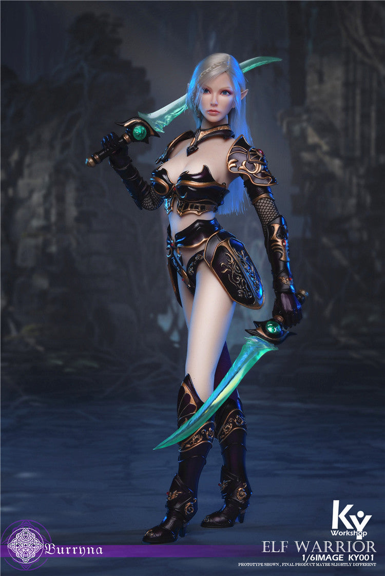 Load image into Gallery viewer, KY Workshop - Elf Female Soldier Burryna - Black Standard Version
