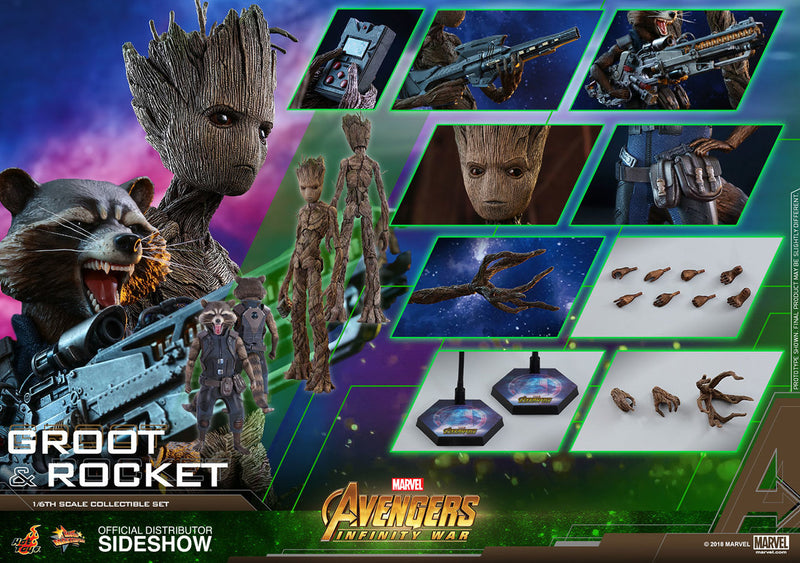 Load image into Gallery viewer, Hot Toys - Avengers: Infinity War - Groot and Rocket
