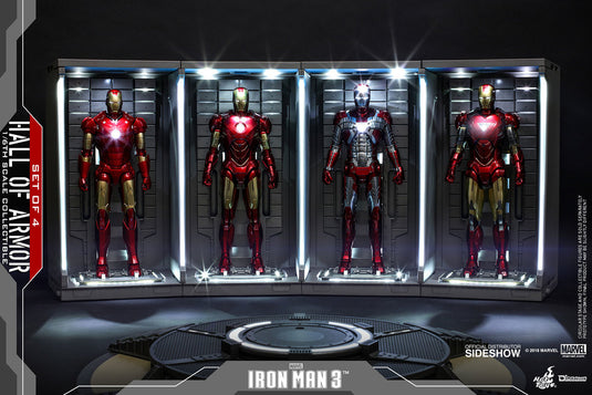 Hot Toys - Diorama Series - Iron Man 3: Hall of Armor Set of 4 (Deposit Required)