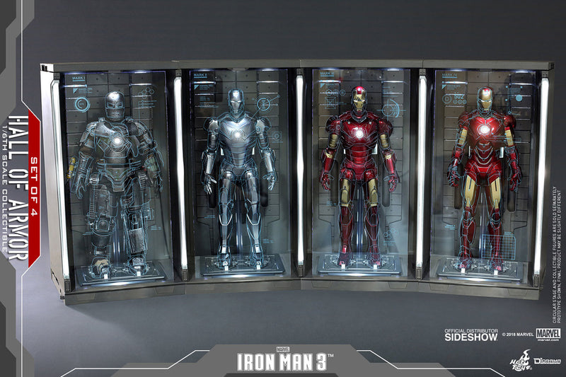 Load image into Gallery viewer, Hot Toys - Diorama Series - Iron Man 3: Hall of Armor Set of 4 (Deposit Required)
