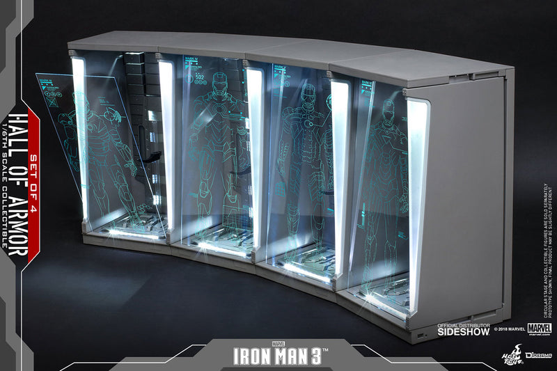 Load image into Gallery viewer, Hot Toys - Diorama Series - Iron Man 3: Hall of Armor Set of 4 (Deposit Required)
