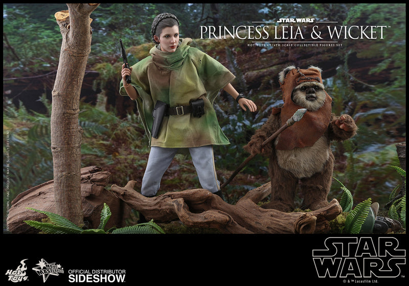 Load image into Gallery viewer, Hot Toys - Star Wars: Return of the Jedi - Princess Leia &amp; Wicket Set
