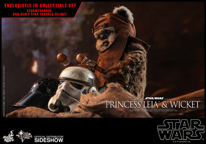 Load image into Gallery viewer, Hot Toys - Star Wars: Return of the Jedi - Princess Leia &amp; Wicket Set
