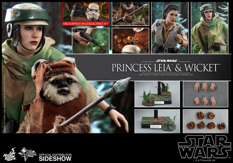 Load image into Gallery viewer, Hot Toys - Star Wars: Return of the Jedi - Princess Leia &amp; Wicket Set
