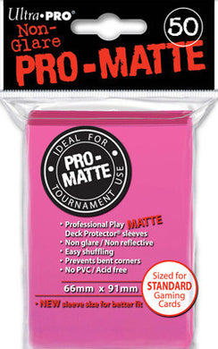 Ultra PRO - Pro-Matte Bright Pink Deck Protectors - 50 Sleeves