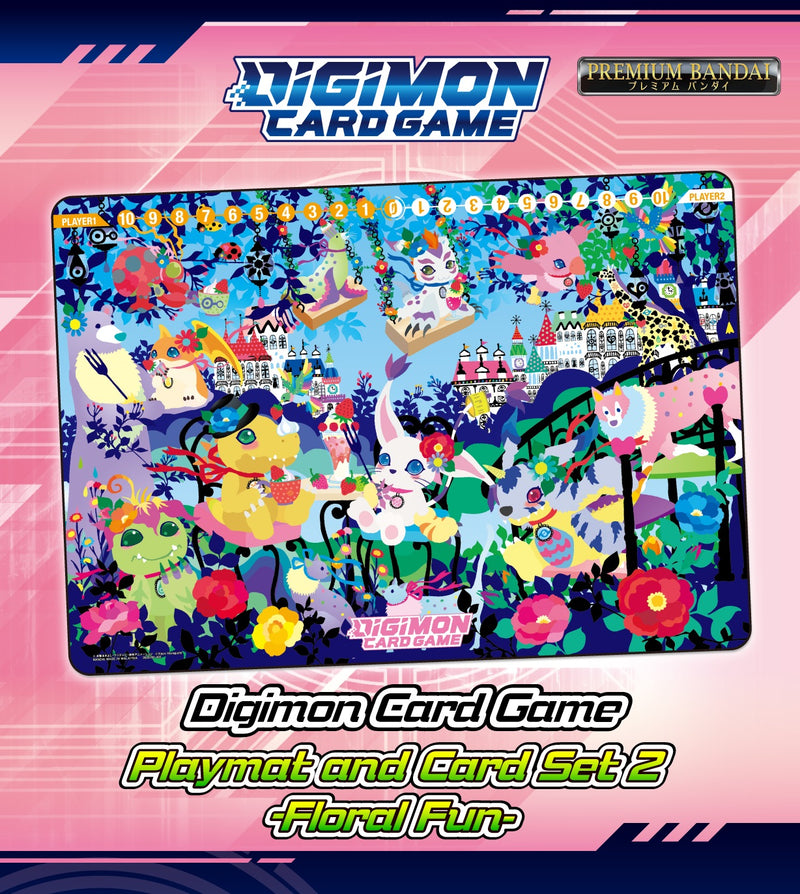 Load image into Gallery viewer, Bandai - Digimon Card Game: Playmat and Card Set 2 Floral Fun (PB-09)
