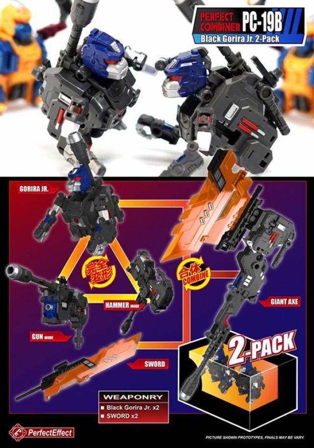 Load image into Gallery viewer, Perfect Effect - PC-19B Perfect Combiner Black Beast Gorira Jr. 2-Pack
