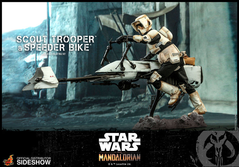 Load image into Gallery viewer, Hot Toys - Star Wars The Mandalorian - Scout Trooper and Speeder Bike Set
