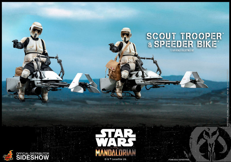 Load image into Gallery viewer, Hot Toys - Star Wars The Mandalorian - Scout Trooper and Speeder Bike Set
