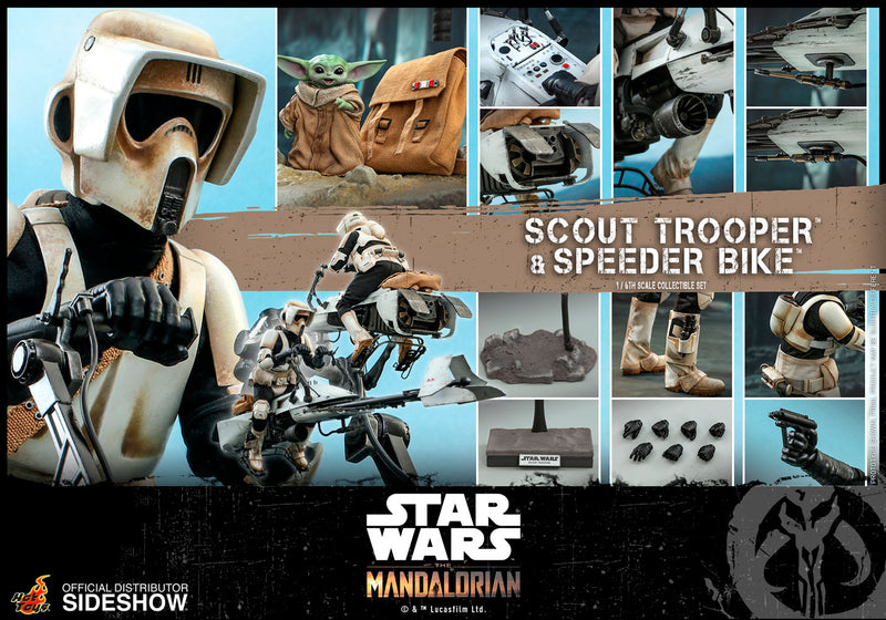 Load image into Gallery viewer, Hot Toys - Star Wars The Mandalorian - Scout Trooper and Speeder Bike Set
