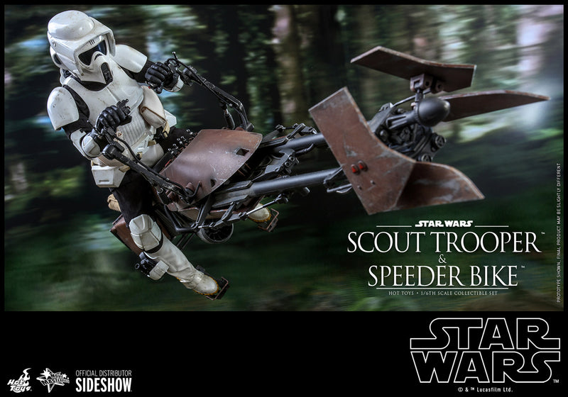 Load image into Gallery viewer, Hot Toys - Star Wars Movie Masterpiece Series - Star Wars: Return of the Jedi - Scout Trooper and Speeder Bike
