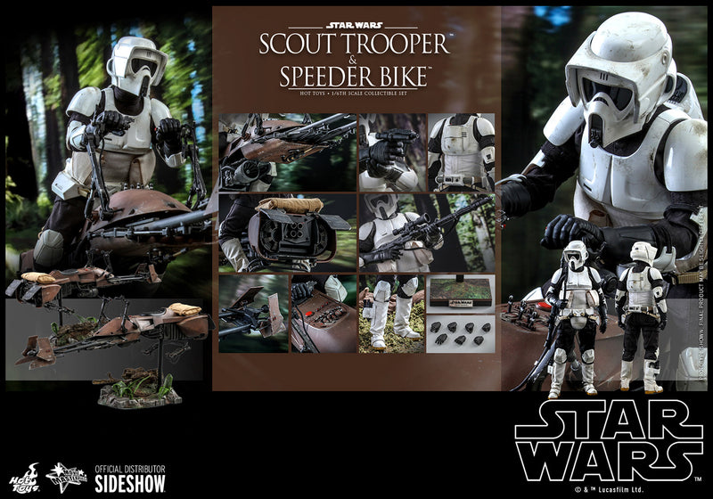 Load image into Gallery viewer, Hot Toys - Star Wars Movie Masterpiece Series - Star Wars: Return of the Jedi - Scout Trooper and Speeder Bike

