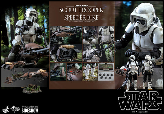 Hot Toys - Star Wars Movie Masterpiece Series - Star Wars: Return of the Jedi - Scout Trooper and Speeder Bike