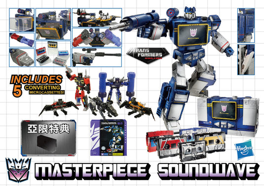 Hasbro Masterpiece Soundwave with 5 Cassettes (Reissue)